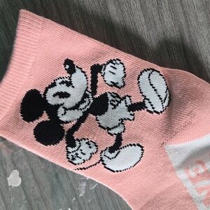 Disney Mickey Mouse Socks New W Out Tags NWOT fits Women's Sz 6 - 10 Pink White